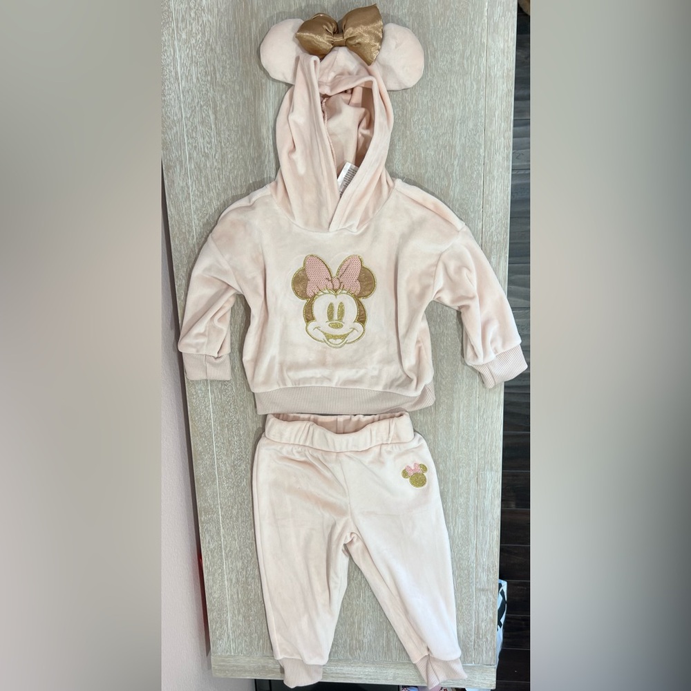 Disney Minnie Mouse Pink Hoodie Set NWOT